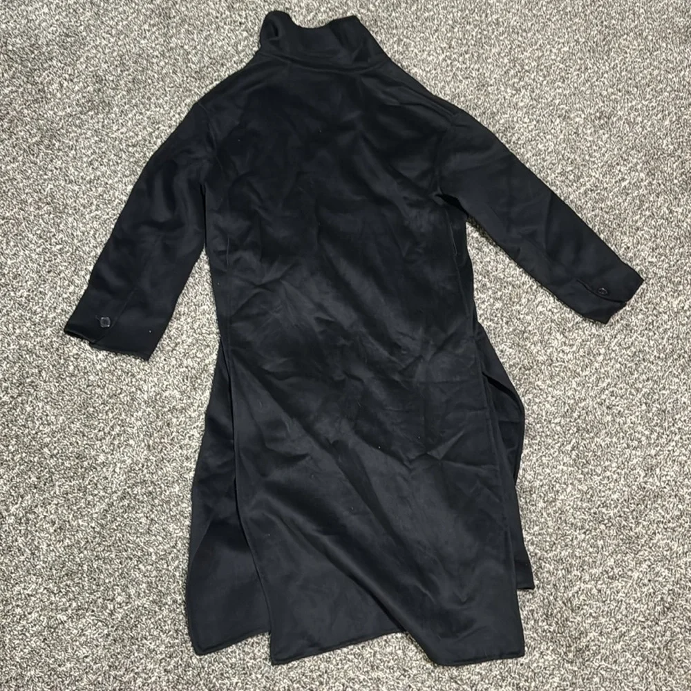 NWT! Banana Republic Black DOUBLE-FACED WRAP COAT 🔹 - Picture 8 of 11